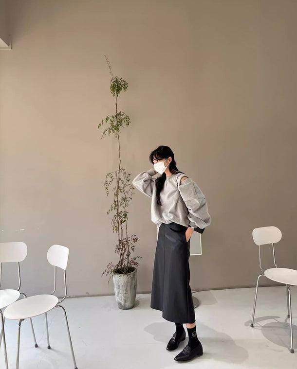 カットスリーブルーズスウエット 6173-gray_お取り寄せ6173-画像4-韓国ファッション通販POPREA［ポップリア］