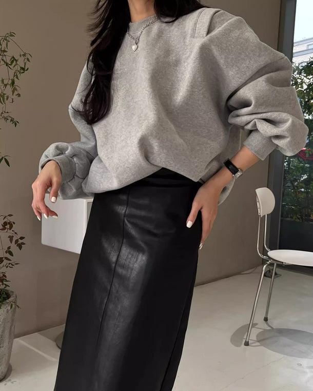 カットスリーブルーズスウエット 6173-gray_お取り寄せ6173-画像5-韓国ファッション通販POPREA［ポップリア］