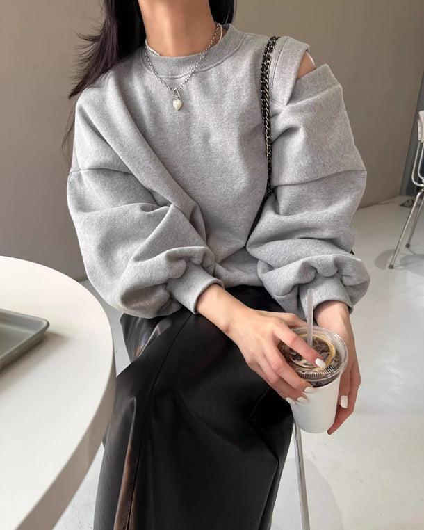 カットスリーブルーズスウエット 6173-gray_お取り寄せ6173-画像7-韓国ファッション通販POPREA［ポップリア］