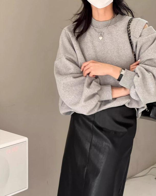 カットスリーブルーズスウエット 6173-gray_お取り寄せ6173-画像8-韓国ファッション通販POPREA［ポップリア］