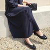 サイドプリーツロングワンピース﻿ 6189-navy-blue_お取り寄せ6189-画像8-韓国ファッション通販POPREA［ポップリア］