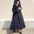 サイドプリーツロングワンピース﻿ 6189-navy-blue_お取り寄せ6189-画像1-韓国ファッション通販POPREA［ポップリア］