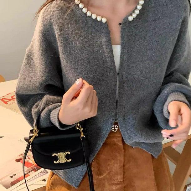 ライクパールカラージッパージャケット﻿﻿ 6216-gray_お取り寄せ6216-画像6-韓国ファッション通販POPREA［ポップリア］