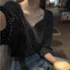チューリップカラードットブラウス 6231-black_お取り寄せ6231-画像8-韓国ファッション通販POPREA［ポップリア］