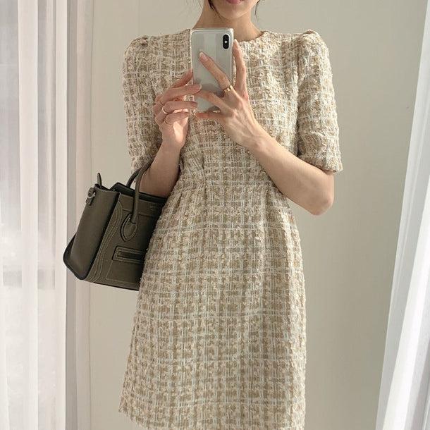 パフスリーブツイードミニワンピース 6299-ivory_お取り寄せ6299-画像14-韓国ファッション通販POPREA［ポップリア］