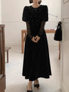 シースルーレースブラックベロアワンピース 6303-black_お取り寄せ6303-画像12-韓国ファッション通販POPREA［ポップリア］