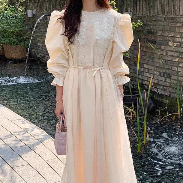 パフスリーブフラワーシフォンワンピース 6304-ivory_お取り寄せ63043-画像16-韓国ファッション通販POPREA［ポップリア］