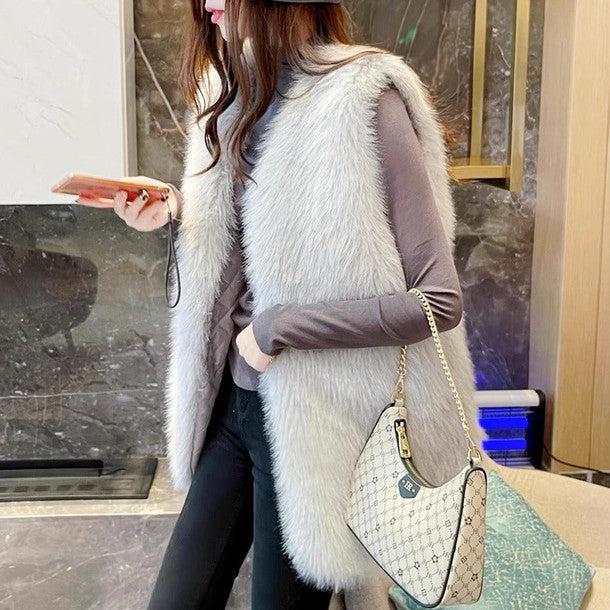 ボリュームエコファーベスト 6305-gray_お取り寄せ63054-画像8-韓国ファッション通販POPREA［ポップリア］