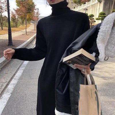 タートルネックロングニットワンピース 6319-black_お取り寄せ63194-画像14-韓国ファッション通販POPREA［ポップリア］