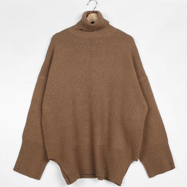 ハイネックオーバーサイズニット 6423-brown_お取り寄せ6423-画像5-韓国ファッション通販POPREA［ポップリア］