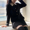 ツイードブラックワンピース﻿ 6468-black_お取り寄せ6468-画像3-韓国ファッション通販POPREA［ポップリア］