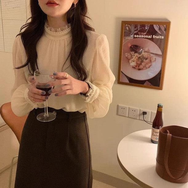 プチフリルパールブラウス 6486-ivory_お取り寄せ6486-画像11-韓国ファッション通販POPREA［ポップリア］