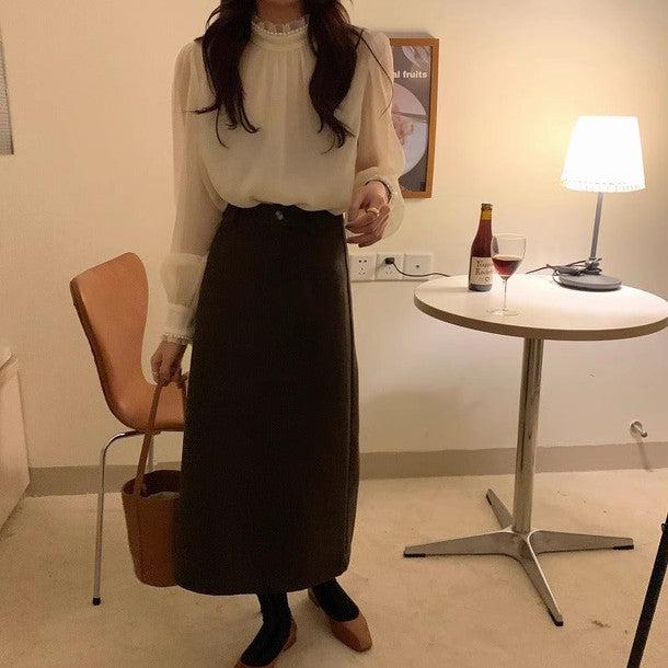 プチフリルパールブラウス 6486-ivory_お取り寄せ6486-画像7-韓国ファッション通販POPREA［ポップリア］