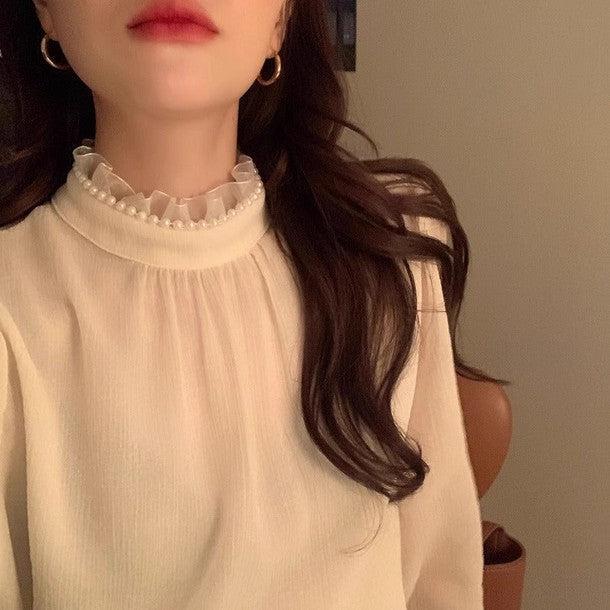 プチフリルパールブラウス 6486-ivory_お取り寄せ6486-画像8-韓国ファッション通販POPREA［ポップリア］