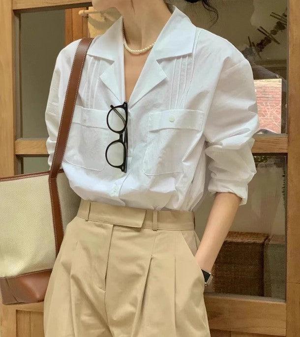 2ポケットフロントラインシャツ 6501-white_お取り寄せ65013-画像17-韓国ファッション通販POPREA［ポップリア］