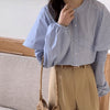 ノーカラーストライプスデザインシャツ 6502-blue_お取り寄せ6502-画像2-韓国ファッション通販POPREA［ポップリア］