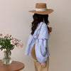 ノーカラーストライプスデザインシャツ 6502-blue_お取り寄せ6502-画像5-韓国ファッション通販POPREA［ポップリア］