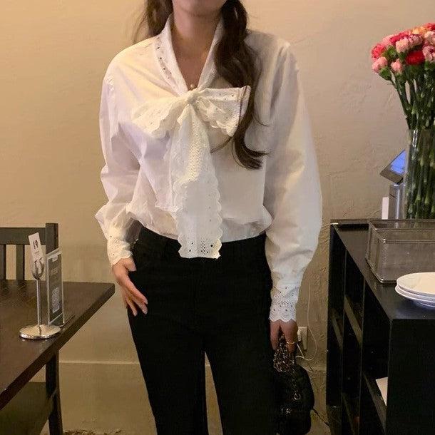 レースリボンパフブラウス﻿﻿ 6515-white_お取り寄せ6515-画像16-韓国ファッション通販POPREA［ポップリア］