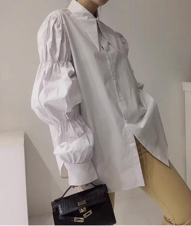 ボリュームスリーブモードシャツ﻿﻿ 6516-white_お取り寄せ6516-画像11-韓国ファッション通販POPREA［ポップリア］