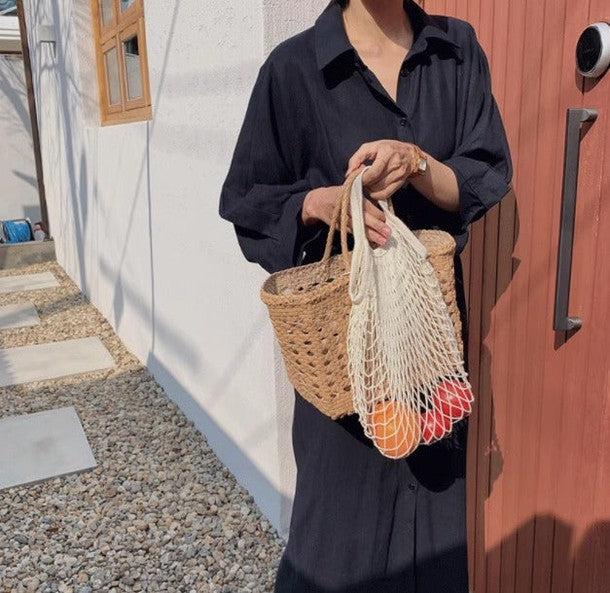 ドルマンスリーブシャツワンピース 6519-black_お取り寄せ65191-画像2-韓国ファッション通販POPREA［ポップリア］