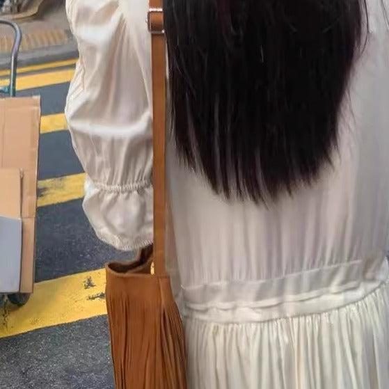 シャーリングギャザーワンピース 6520-ivory_お取り寄せ6520-画像6-韓国ファッション通販POPREA［ポップリア］