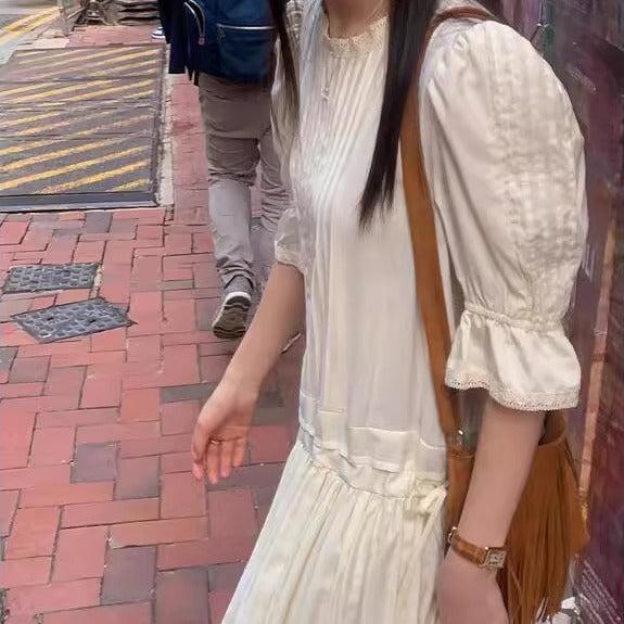 シャーリングギャザーワンピース 6520-ivory_お取り寄せ6520-画像8-韓国ファッション通販POPREA［ポップリア］