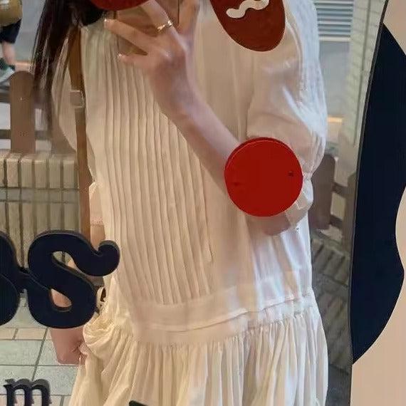 シャーリングギャザーワンピース 6520-ivory_お取り寄せ6520-画像9-韓国ファッション通販POPREA［ポップリア］