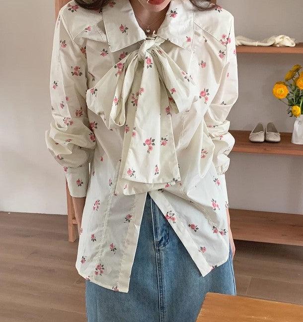 花柄レトロシャツブラウス 6549-white_お取り寄せ6549-画像13-韓国ファッション通販POPREA［ポップリア］