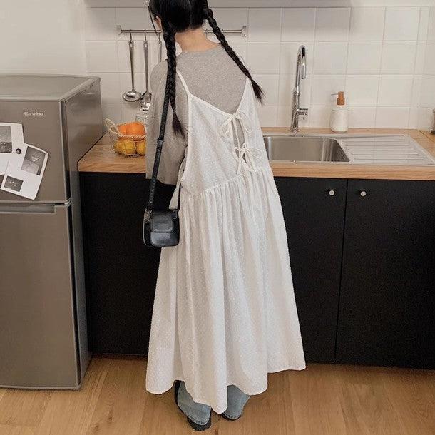 バックリボンルーズキャミワンピース﻿﻿ 6563-white_お取り寄せ6563-画像8-韓国ファッション通販POPREA［ポップリア］