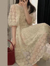 フラワーレースシアーワンピース﻿﻿ 6572-ivory_お取り寄せ6572-画像6-韓国ファッション通販POPREA［ポップリア］