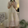 フラワーレースシアーワンピース﻿﻿ 6572-ivory_お取り寄せ6572-画像1-韓国ファッション通販POPREA［ポップリア］