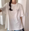 リボンデザインプリントTシャツ 6587-white_お取り寄せ6587-画像6-韓国ファッション通販POPREA［ポップリア］