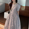 小花柄レトロワンピース 6597-ivory_お取り寄せ6597-画像3-韓国ファッション通販POPREA［ポップリア］