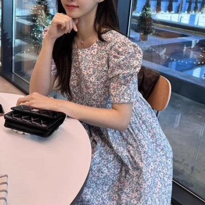 小花柄レトロワンピース 6597-ivory_お取り寄せ6597-画像4-韓国ファッション通販POPREA［ポップリア］