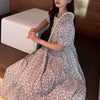 小花柄レトロワンピース 6597-ivory_お取り寄せ6597-画像5-韓国ファッション通販POPREA［ポップリア］