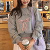 リボンプリントスウェット 6605-gray_お取り寄せ6605-画像7-韓国ファッション通販POPREA［ポップリア］