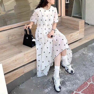 花柄カシュクールマキシワンピース 6749-white_お取り寄せ6749-画像4-韓国ファッション通販POPREA［ポップリア］