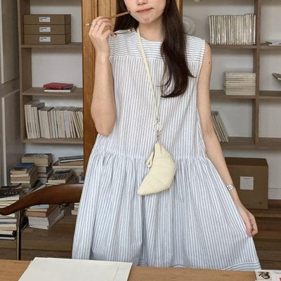 ミニ丈Aラインワンピース 6797-white_お取り寄せ67971-画像7-韓国ファッション通販POPREA［ポップリア］