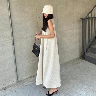 スタイルスクエアネックAラインワンピース 6798-white_お取り寄せ6798-画像4-韓国ファッション通販POPREA［ポップリア］
