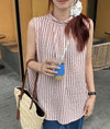 ノースリーブルーズストライプブラウス 6823-pink_お取り寄せ6823-画像11-韓国ファッション通販POPREA［ポップリア］