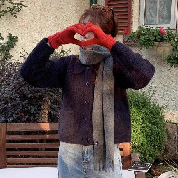 襟付きショートカーディガン 6242-画像10-韓国ファッション通販POPREA［ポップリア］