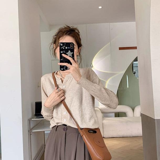 クルーネックニットカーディガン 6170-画像10-韓国ファッション通販POPREA［ポップリア］