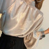 ハイネックバルーンスリーブサテンブラウス 6363-画像10-韓国ファッション通販POPREA［ポップリア］
