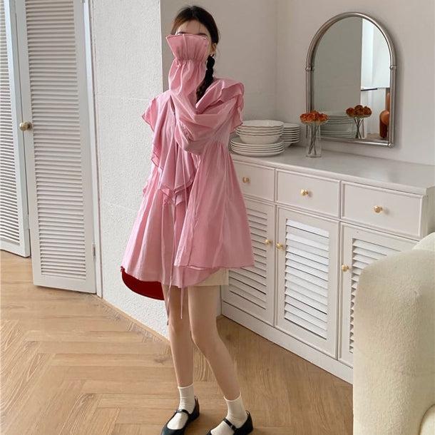 フリルオーバーワンピース﻿ 6093-画像10-韓国ファッション通販POPREA［ポップリア］