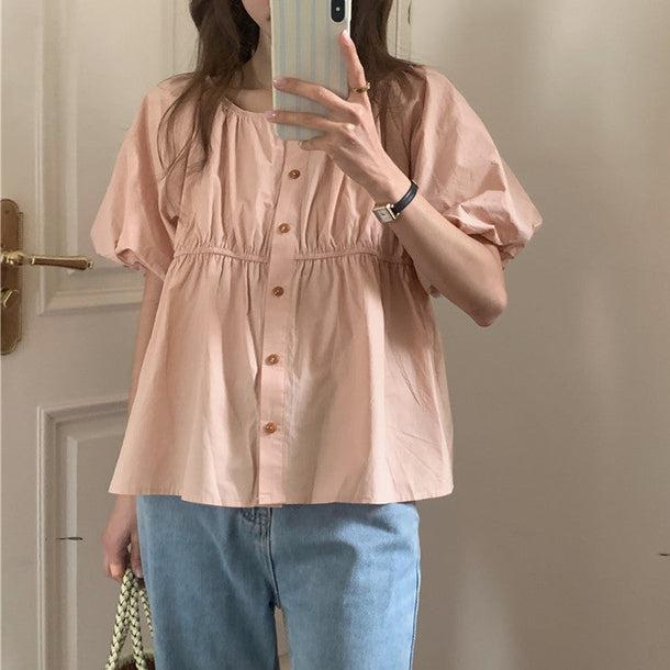 シンプルペプラムブラウス 5985-画像10-韓国ファッション通販POPREA［ポップリア］