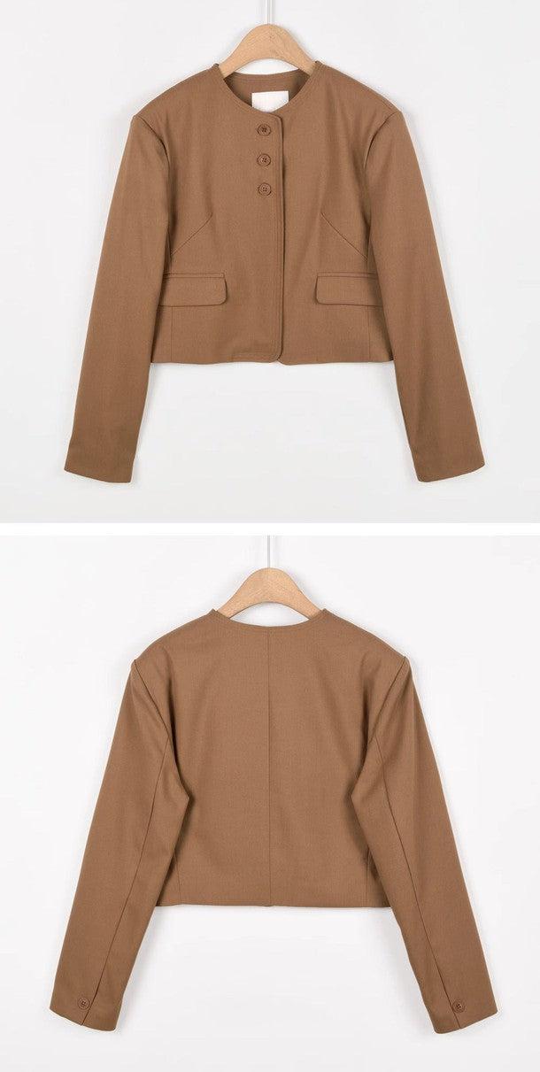 クロップドディテールバーモントジャケット﻿ 6199-画像10-韓国ファッション通販POPREA［ポップリア］