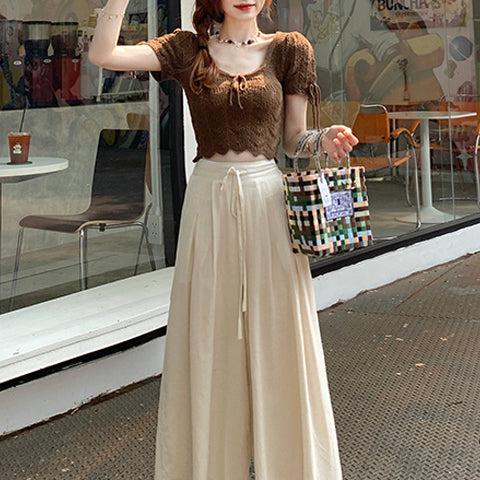 かぎ編みショートサマーニット﻿ 6081-画像10-韓国ファッション通販POPREA［ポップリア］