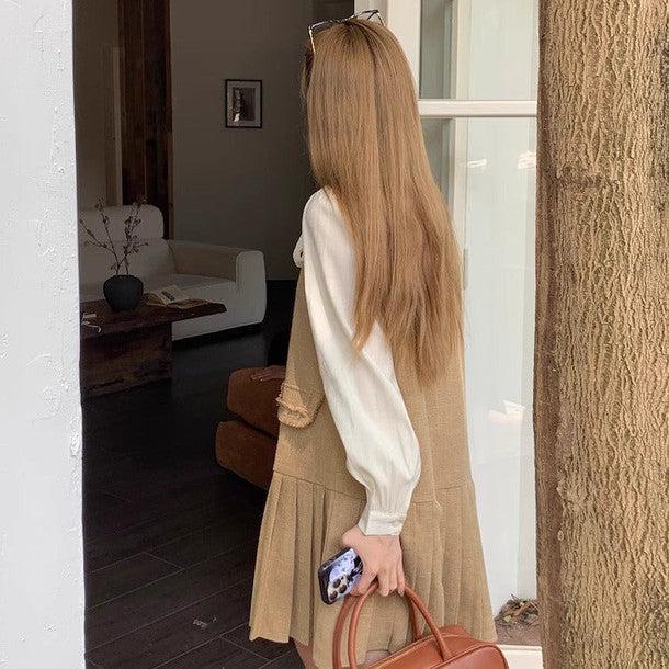 ダブルボタンカレッジスタイルジャンパースカート﻿ 6226-画像10-韓国ファッション通販POPREA［ポップリア］