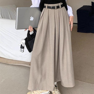 ベルト付きボックスプリーツロングスカート﻿﻿﻿ 6257-画像10-韓国ファッション通販POPREA［ポップリア］