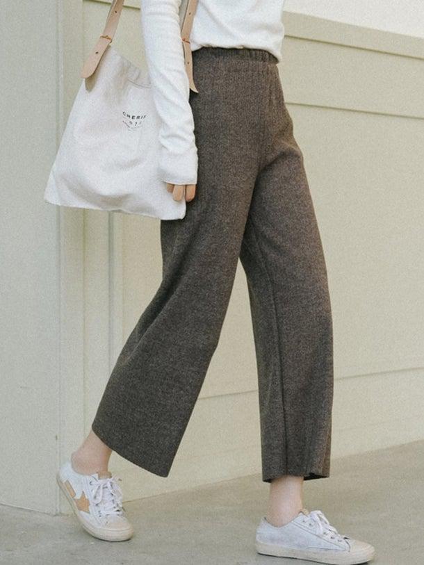 フリースワイドレッグパンツ 6417-画像10-韓国ファッション通販POPREA［ポップリア］